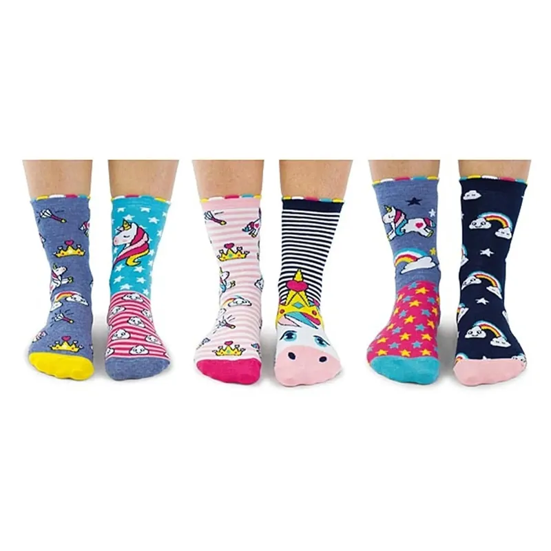 United Oddsocks Unicorn Daze Gift Box of Odd Socks - 6 Pack-1